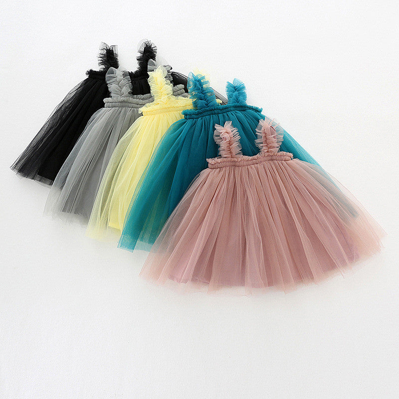 Baby Net Gauze Skirt With Wooden Ears Princess Dress Tutu Skirt - Amazhona 