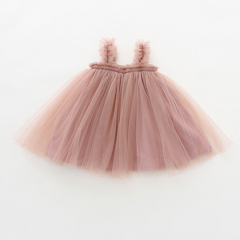 Baby Net Gauze Skirt With Wooden Ears, Princess Dress, Tutu Skirt - Amazhona 