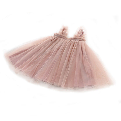 Baby Net Gauze Skirt With Wooden Ears Princess Dress Tutu Skirt - Amazhona 