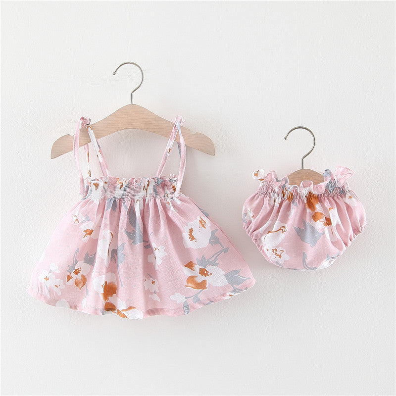 Baby New Summer Korean Princess Dress Baby Skirt Girl Dress Suit - Amazhona 