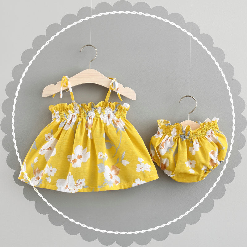 Baby New Summer Korean Princess Dress Baby Skirt Girl Dress Suit - Amazhona 