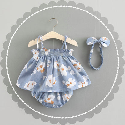 Baby New Summer Korean Princess Dress Baby Skirt Girl Dress Suit - Amazhona 