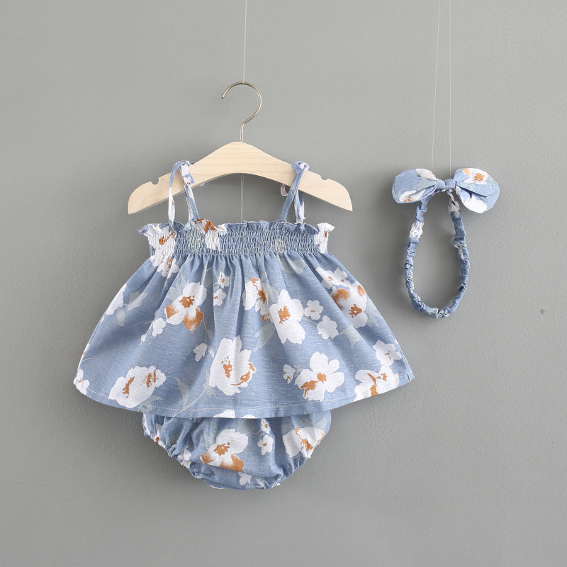 Baby New Summer Korean Princess Dress Baby Skirt Girl Dress Suit - Amazhona 