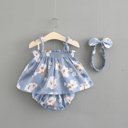 Baby New Summer Korean Princess Dress Baby Skirt Girl Dress Suit - Amazhona 