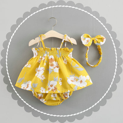 Baby New Summer Korean Princess Dress Baby Skirt Girl Dress Suit - Amazhona 