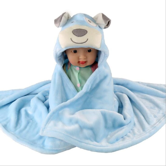 Baby fleece bath towel hooded towels bathrobe - Amazhona 