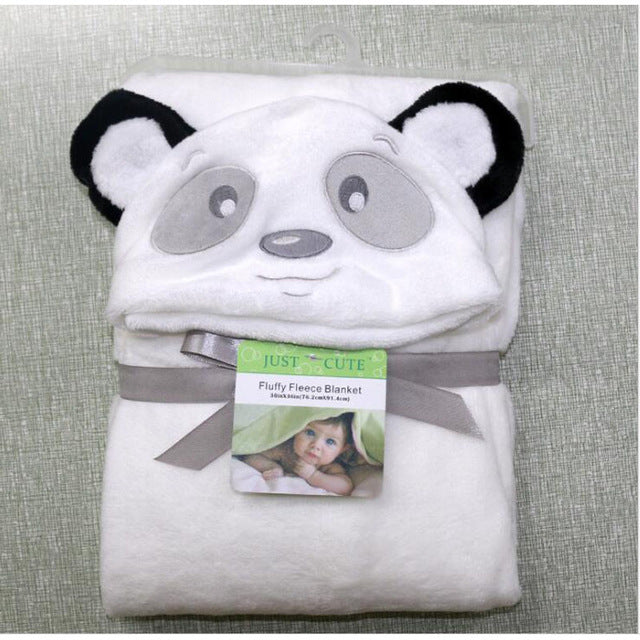 Baby fleece bath towel hooded towels bathrobe - Amazhona 