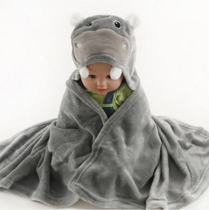 Baby fleece bath towel hooded towels bathrobe - Amazhona 