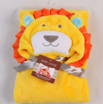 Baby fleece bath towel hooded towels bathrobe - Amazhona 