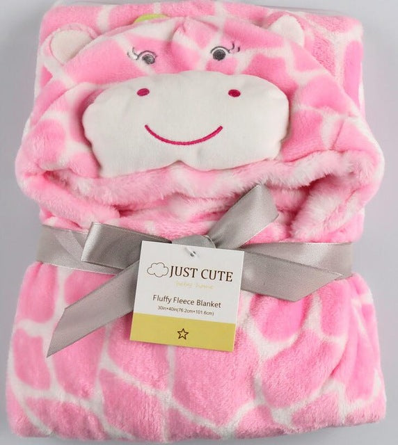 Baby fleece bath towel hooded towels bathrobe - Amazhona 