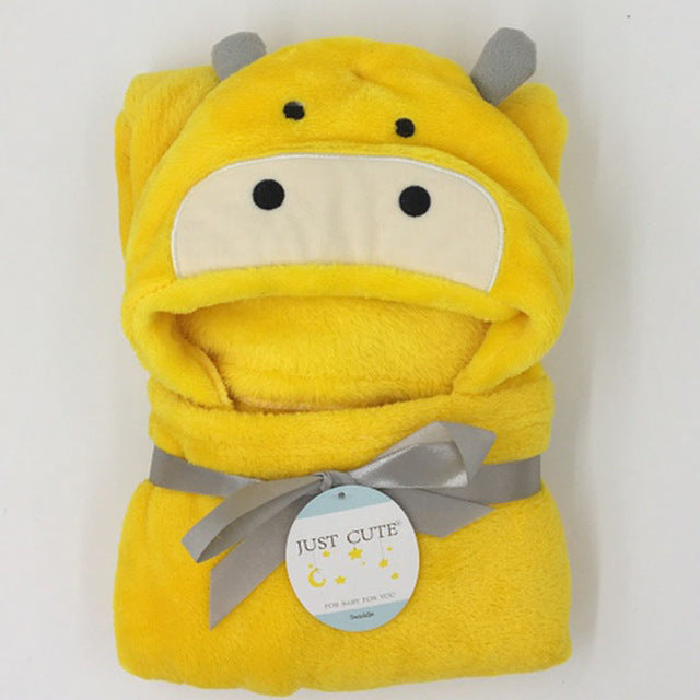 Baby fleece bath towel hooded towels bathrobe - Amazhona 