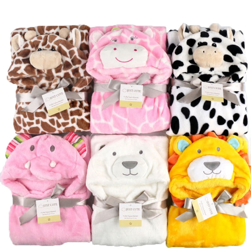 Baby fleece bath towel hooded towels bathrobe - Amazhona 