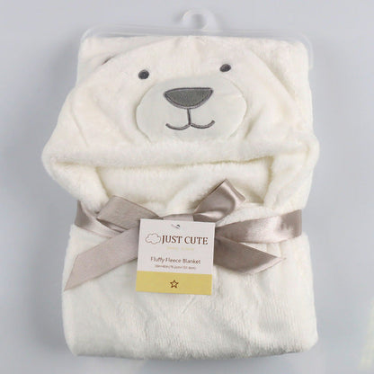 Baby fleece bath towel hooded towels bathrobe - Amazhona 