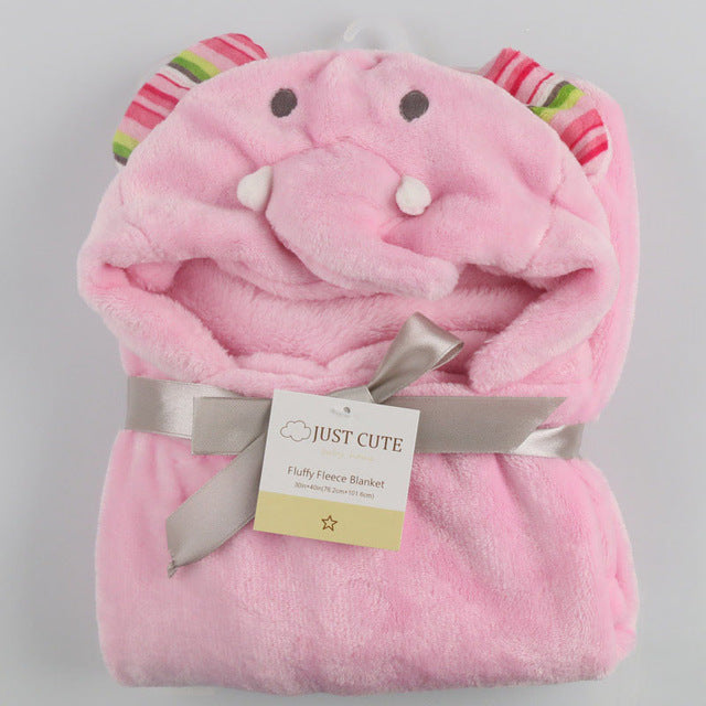 Baby fleece bath towel hooded towels bathrobe - Amazhona 