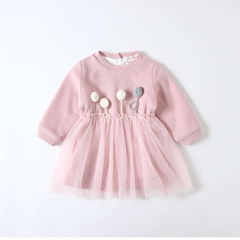 Baby girl plus velvet dress - Amazhona 