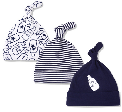 Baby hat 0-6 months newborn cotton baby cap men and women baby spring and summer 3 pieces - Amazhona 