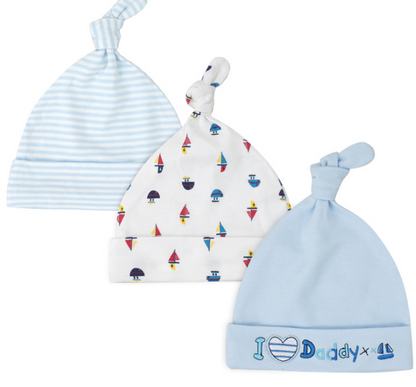 Baby hat 0-6 months newborn cotton baby cap men and women baby spring and summer 3 pieces - Amazhona 