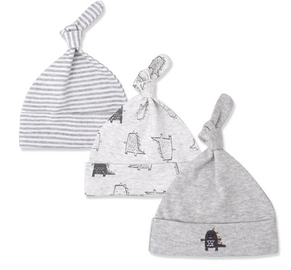 Baby hat 0-6 months newborn cotton baby cap men and women baby spring and summer 3 pieces - Amazhona 