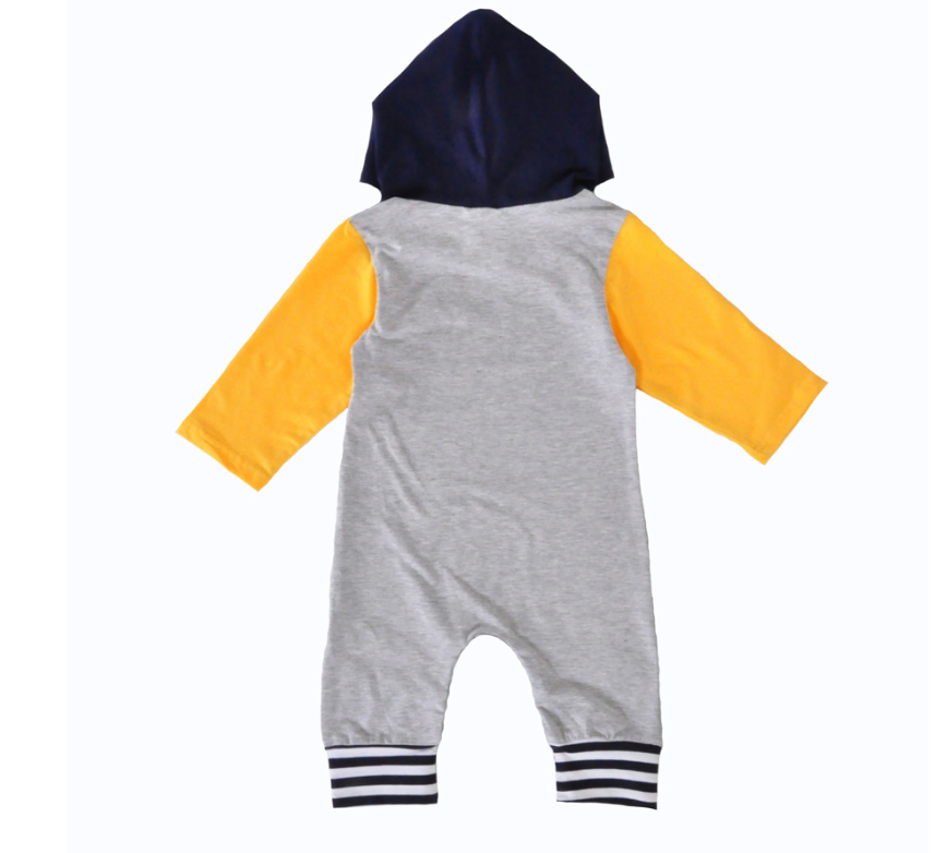 Baby onesies romper infants and children's clothing Indian wolf hooded long-sleeved robe baby clothes - Amazhona 