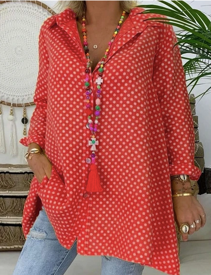 Beautiful Loose Long-Sleeved Blouse - Amazhona 