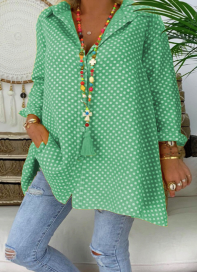 Beautiful Loose Long-Sleeved Blouse - Amazhona 