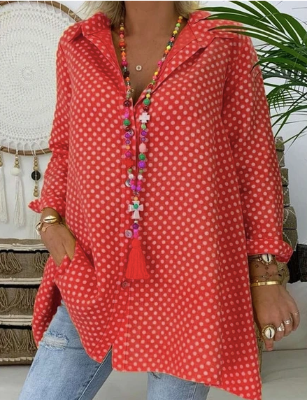 Beautiful Loose Long-Sleeved Blouse - Amazhona 