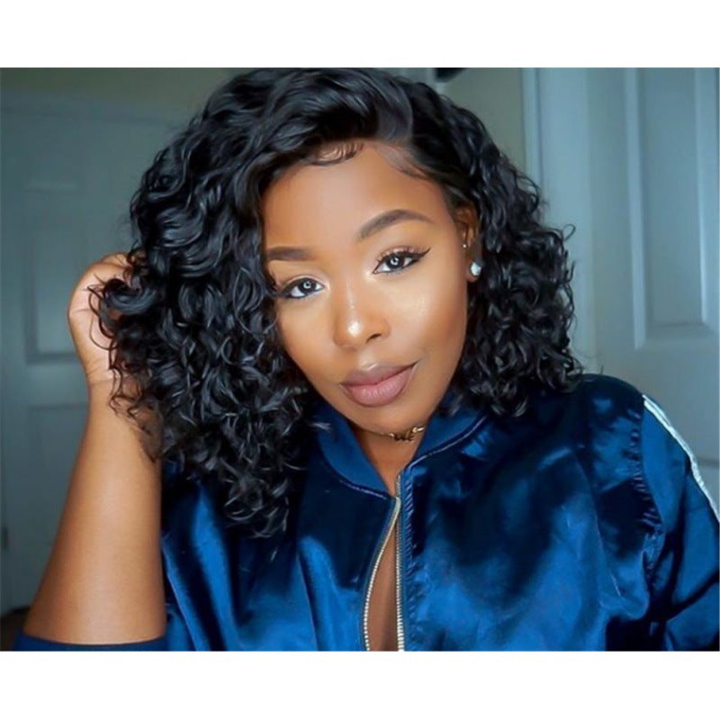 Beautiful wig female black African small curly hair - Amazhona 