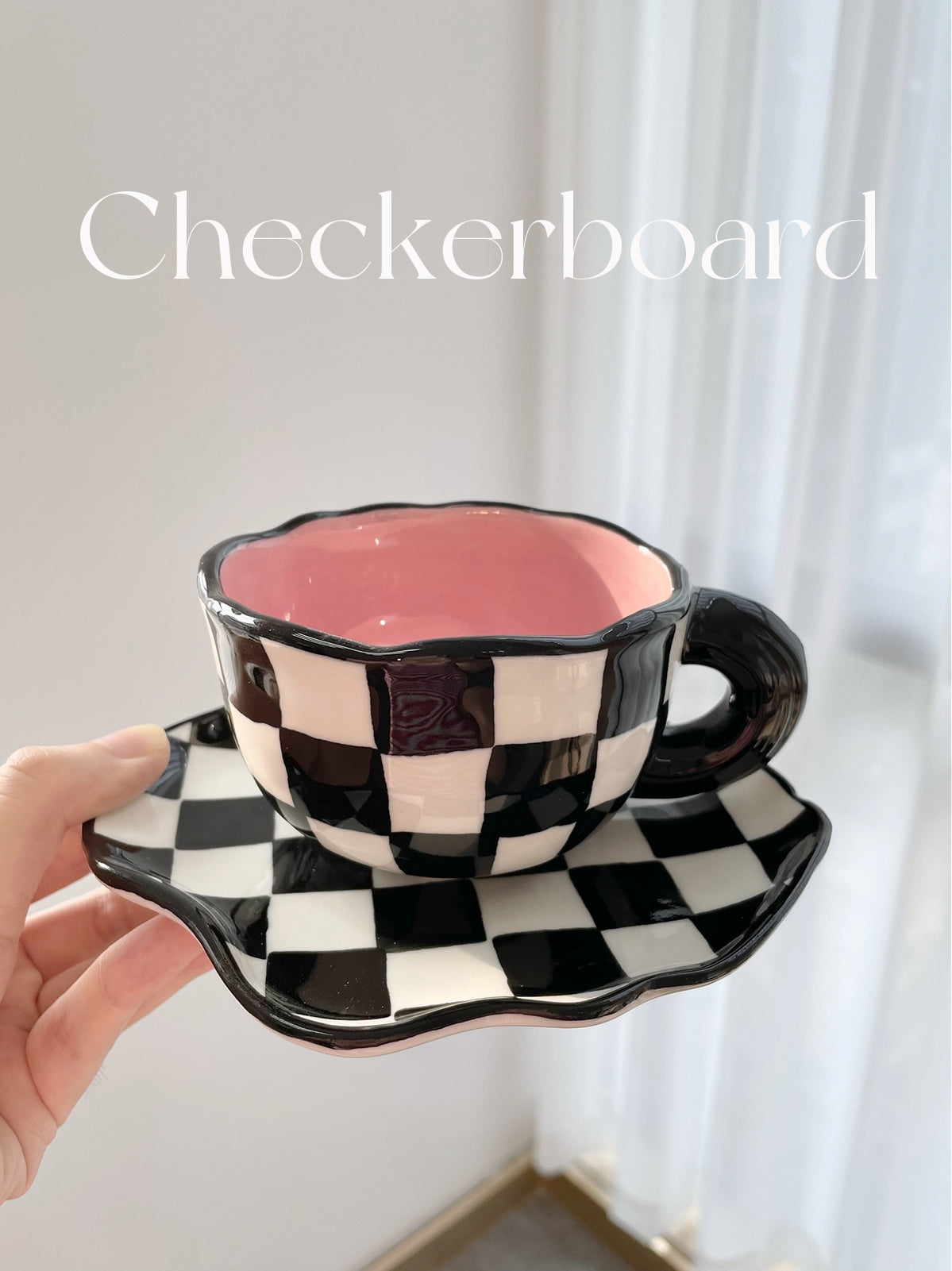 Black And White Checkerboard Mug Creative Net Red Mug - Amazhona 