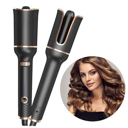 Black Automatic Spiral Electric Curling Iron Negative Ion - Amazhona 