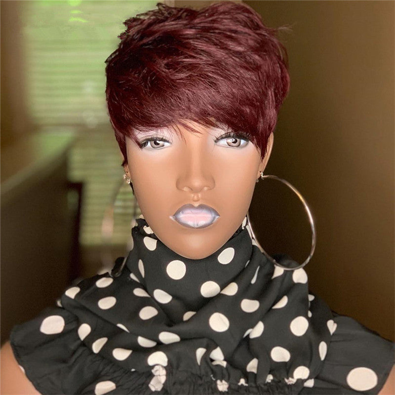 Black Chemical Fiber Hair Realistic Wig - Amazhona 