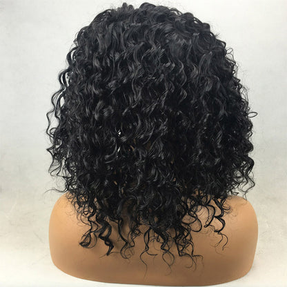 Black Small Curly Front Lace Wig Hair Cover - Amazhona 