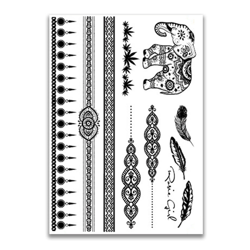 Black lace waterproof tattoo stickers - Amazhona 