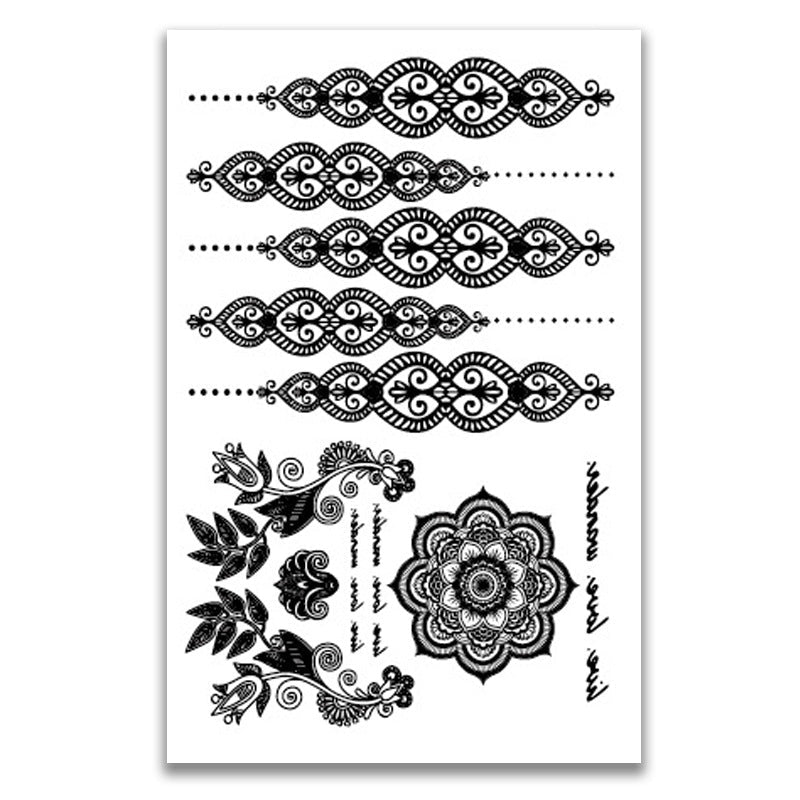 Black lace waterproof tattoo stickers - Amazhona 