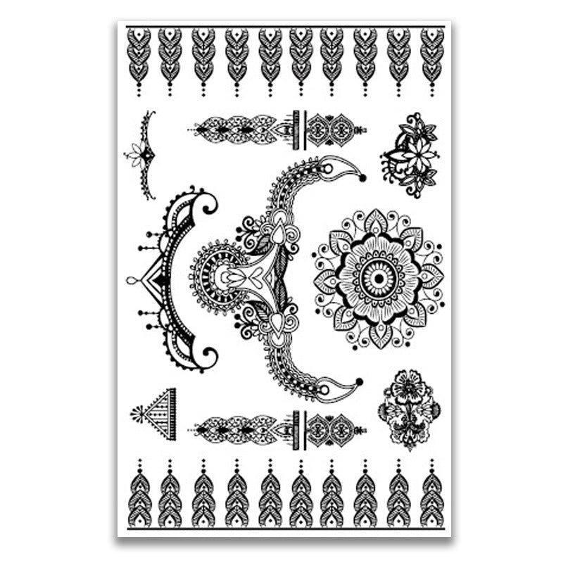 Black lace waterproof tattoo stickers - Amazhona 