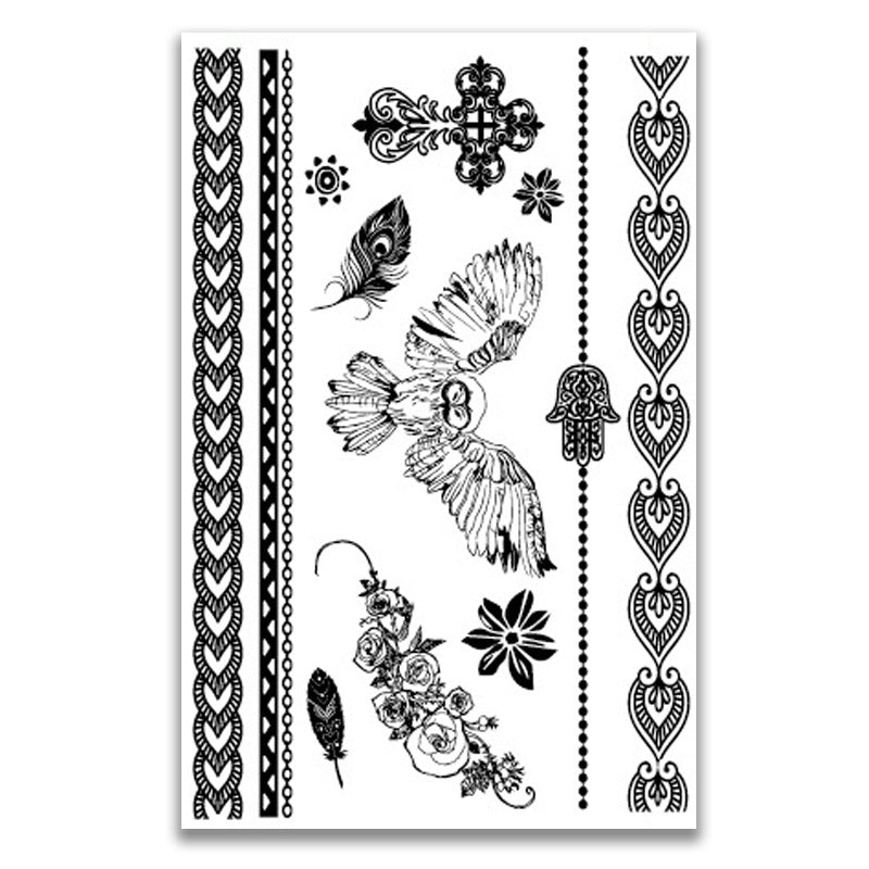 Black lace waterproof tattoo stickers - Amazhona 