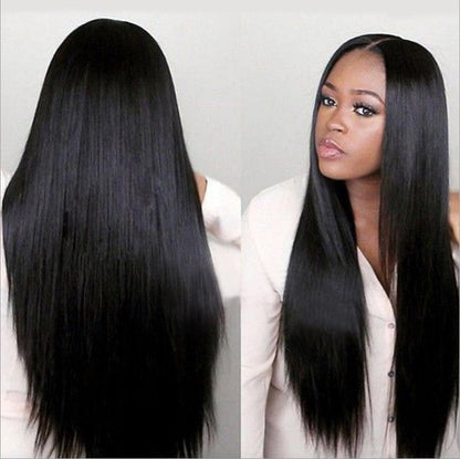 Black long straight hair wig cover - Amazhona 