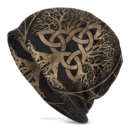 Bonnet Hats Vikings Ragnar Lothbrok Men Women's Knitting Hat Tree Of With Triquetra Winter Warm Cap Street Skullies Beanies Caps - Amazhona 