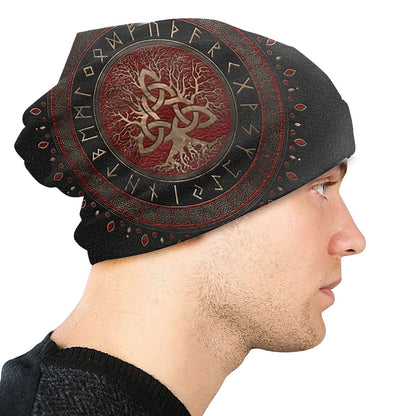 Bonnet Hats Vikings Ragnar Lothbrok Men Women's Knitting Hat Tree Of With Triquetra Winter Warm Cap Street Skullies Beanies Caps - Amazhona 