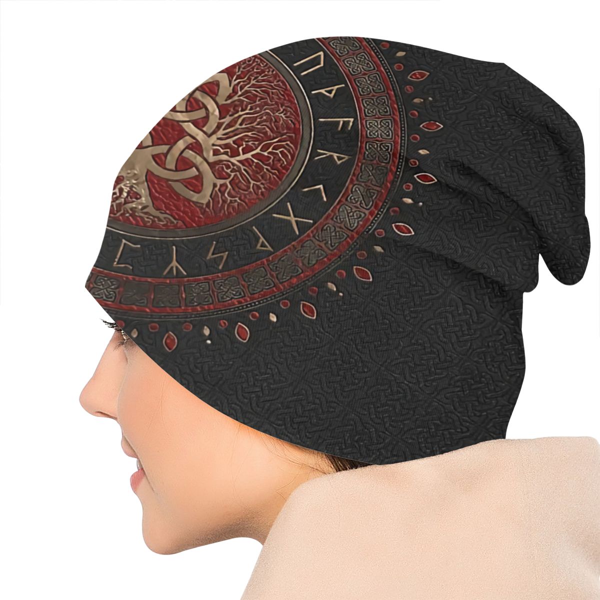 Bonnet Hats Vikings Ragnar Lothbrok Men Women's Knitting Hat Tree Of With Triquetra Winter Warm Cap Street Skullies Beanies Caps - Amazhona 