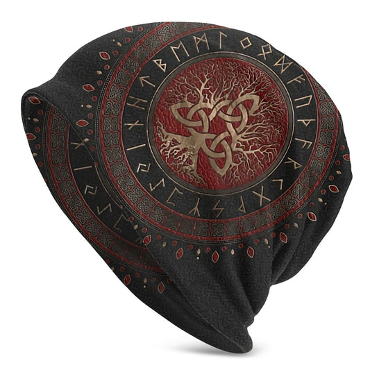 Bonnet Hats Vikings Ragnar Lothbrok Men Women's Knitting Hat Tree Of With Triquetra Winter Warm Cap Street Skullies Beanies Caps - Amazhona 