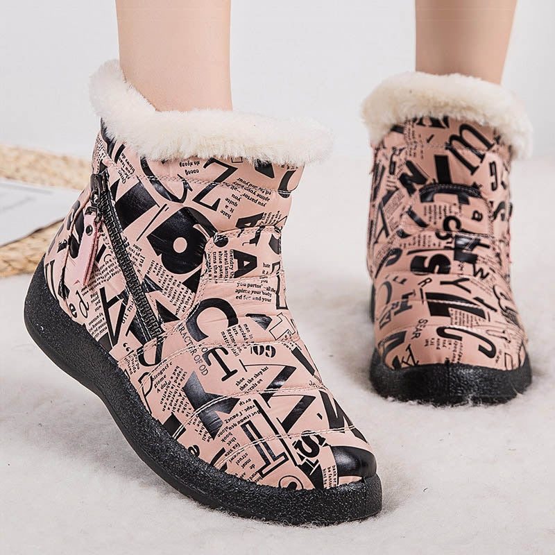 Boots Women Waterproof Snow Boots For Winter Shoes Women 2022 Keep Warm Ankle Boots Low Heels Winter Botas Mujer Botines Female - Amazhona 