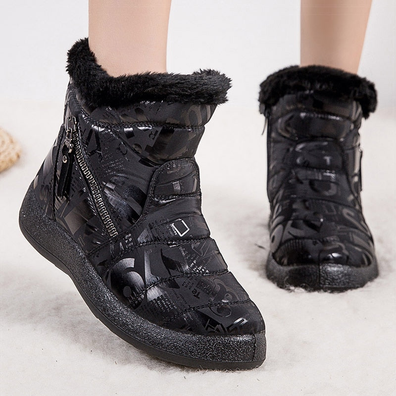 Boots Women Waterproof Snow Boots For Winter Shoes Women 2022 Keep Warm Ankle Boots Low Heels Winter Botas Mujer Botines Female - Amazhona 