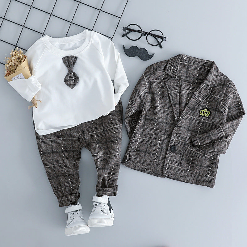 British small suit children's suit gentleman three-piece suit - Amazhona 