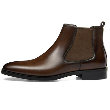 British square head carved ankle boots - Amazhona 