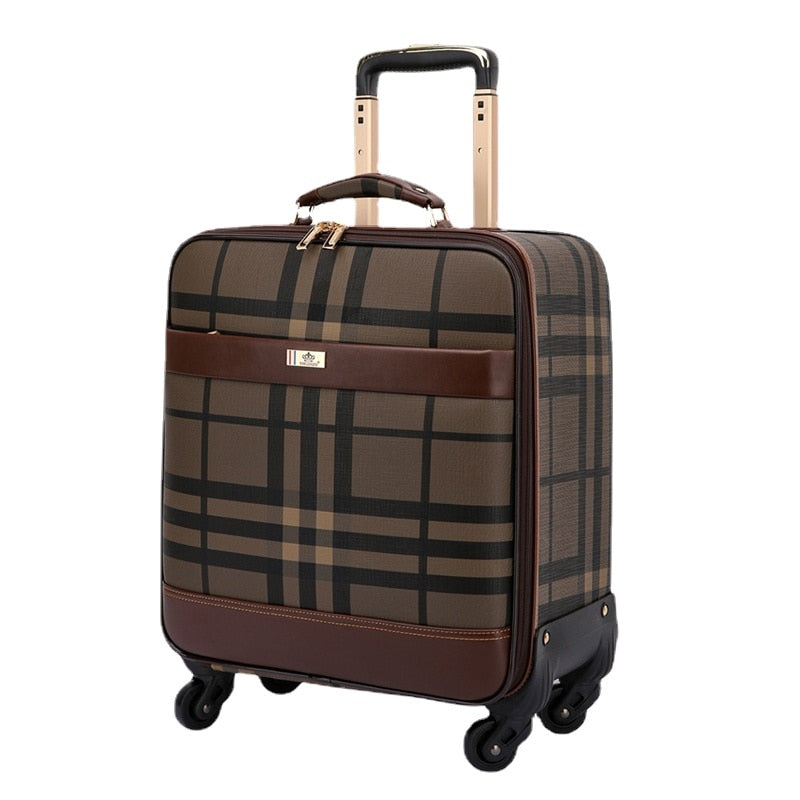 Business leather suitcase male trolley case 20-inch check-in case female password box  luggage mala de viagem maletas de viaje - Amazhona 