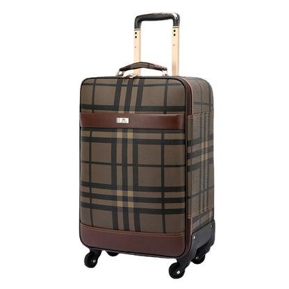 Business leather suitcase male trolley case 20-inch check-in case female password box  luggage mala de viagem maletas de viaje - Amazhona 