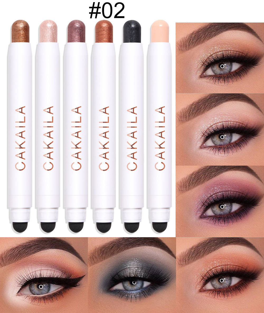 CAKAILA 6-Pack Matte Pearly Waterproof Eyeshadow Stick - Amazhona 