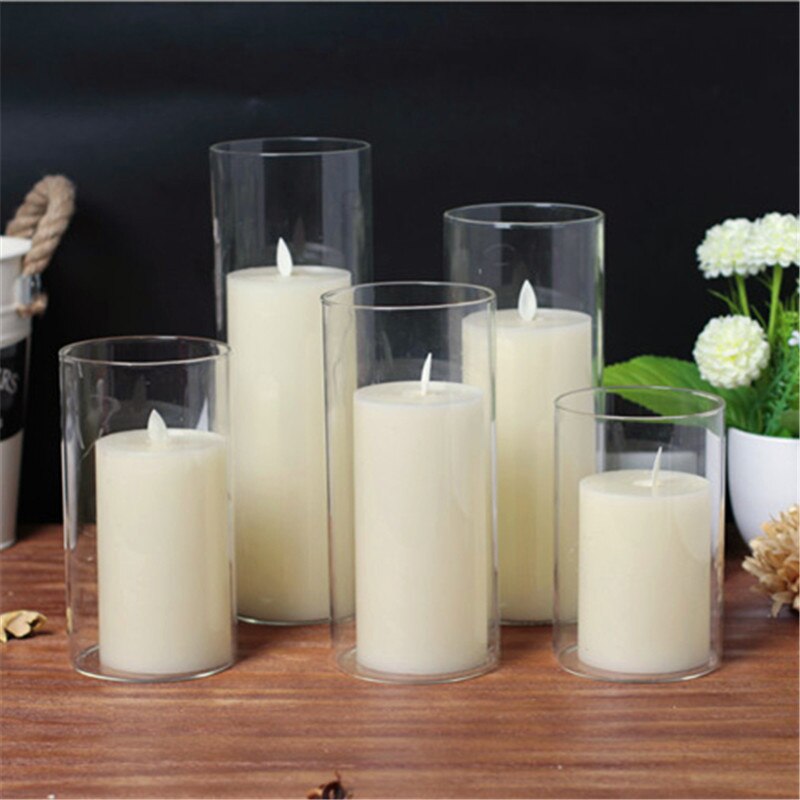 CHUANGGE LED Candle Wax Shell Flat Swing Candles Electronic Moveable Wicks Lifelike Smokeless Flameless Velas Valentine's Day - Amazhona 