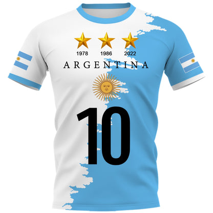 CLOOCL DIY Number Argentina Flag T-Shirt Fashion 3D Printed Short Sleeve Featured T-Shirts 2022 Casual Activewear Summer Tops - Amazhona 