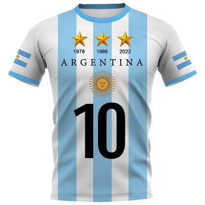 CLOOCL DIY Number Argentina Flag T-Shirt Fashion 3D Printed Short Sleeve Featured T-Shirts 2022 Casual Activewear Summer Tops - Amazhona 